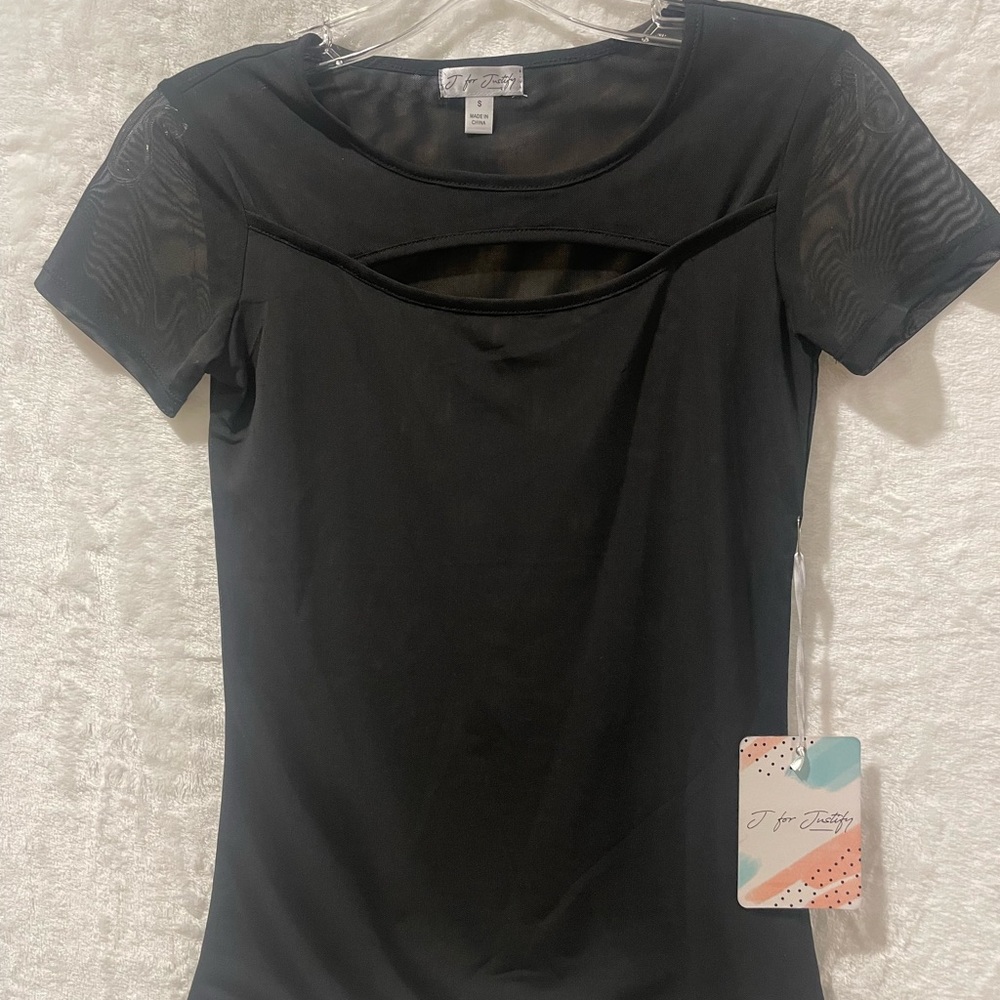 J for Justify Black Cut Out Fitted Bodysuit (1)